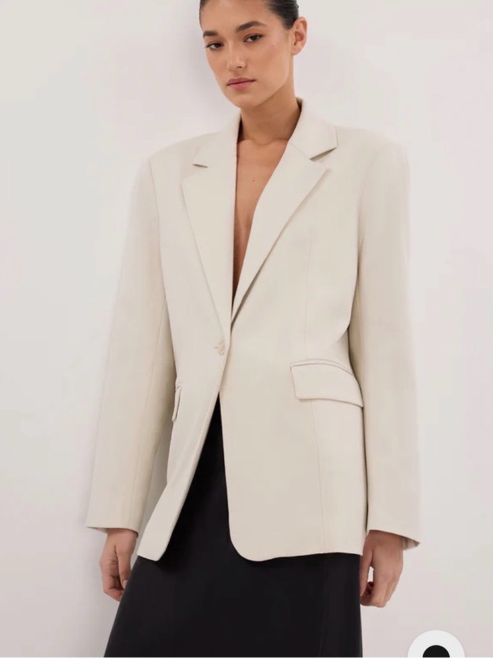 Dissh Eden Boxy Blazer Cream Oversized Single Button Size 12 Nwt